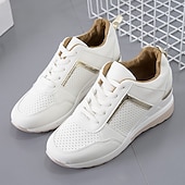 economico Sneakers da donna-scarpe da ginnastica da donna con zeppa taglie forti scarpe con aumento di altezza outdoor giornaliere color block estate punta tonda sportiva classica scarpe da tennis casual da passeggio stringate grigio rosa scarpe da ginnastica bianche