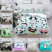 cheap Duvet Cover Sets-3D Bedding  Panda Rabbit print Print Duvet Cover Bedding Sets Comforter Cover with 1 print Print Duvet Cover or Coverlet，2 Pillowcases for Double/Queen/King