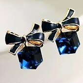 preiswerte Ohrringe-schicker und moderner Street-Geometrie-Ohrring / eleganter Charm-Würfel und Bowknot-Ohrringe für Damen / Partys / Alltagskleidung