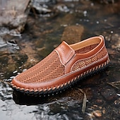 economico Slip-ons e mocassini da uomo-scarpe slip-on da uomo in rete traspirante: mocassini casual impermeabili e resistenti per il comfort all&#039;aperto e quotidiano