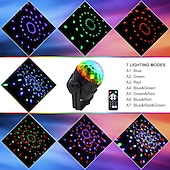 olcso Színpadi fények-party disco labda lámpák, hangaktivált villogó party lámpák távirányítóval, 7 rgb szín váltakozó dj színpad villogó lámpák beltéri otthoni táncklub partik karácsonyi születésnapi esküvői show