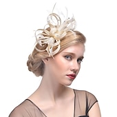 levne Fascinátory-Fascinátory Klobouky Doplňky do vlasů Organza Polyester / polyamid Kbelík Večírek Dovolená Retro styl S Štras Přílba Pokrývky Hlavy
