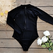 preiswerte Hautausschlagswächter-Damen Anti UV Badeanzug UV-Schutz UPF50+ Atmungsaktiv Langarm Spandex Bodysuit Badeanzug Reißverschluß vorne Schwimmen Surfen Strand Wassersport Sommer Frühling