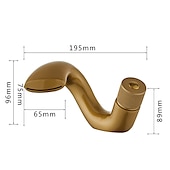 abordables Classiques-robinet mélangeur d&#039;évier de salle de bain cascade, robinets de lavabo monocommande monobloc, pont de robinet en laiton monobloc monté avec tuyau d&#039;eau chaude et froide