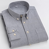 voordelige oxford-overhemden voor heren-Voor heren Overhemd Button-down overhemd Shirt met kraag Oxford overhemd Schotse ruit Bruiloft Casual A B F G Lange mouw Alle seizoenen Kleding