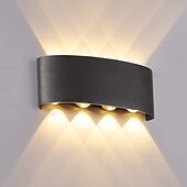 economico applique da esterno-applique da parete a led per esterni impermeabile ip65 8w illuminazione su e giù per interni lampada da parete curva a doppia testa lampada moderna camera da letto ac85-265v