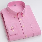 voordelige oxford-overhemden voor heren-Voor heren Overhemd Button-down overhemd Shirt met kraag Oxford overhemd Schotse ruit Bruiloft Casual A B F G Lange mouw Alle seizoenen Kleding