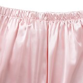cheap Women&#039;s Loungewear-Women&#039;s Gift Loungewear Pajamas Sets Home Party Valentine&#039;s Day Feather Pure Color Silk Simple Soft Shirt Pant Fall Spring Summer Lapel Long Sleeve Long Pant Buckle Pocket Home Outfits