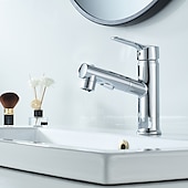 economico Classici-Rubinetto Lavabo Bagno Estraibile / Doccetta Estraibile Finiture Elettrodeposte / Verniciate Rubinetteria Monocomando Monoforo Lavabo Bagno