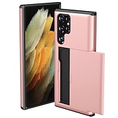 abordables Carcasas Samsung-Funda para teléfono para Samsung Galaxy S24 S23 S22 S21 S20 Plus Ultra S25 Ultra funda trasera soporte para tarjetas a prueba de golpes de color sólido TPU