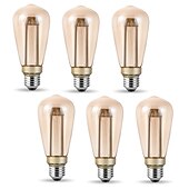 halpa Hehkulamput-3kpl st64 vintage edison led valonohjain hehkulamput 3w 220v 110v e26/e27 pohja lämmin valkoinen 2200k vaihtolamppuja seinälamppuihin valot riippuvalaisin keltainen lämmin &amp; oravahäkki
