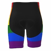 cheap Men's Shorts, Tights &amp; Pants-Men's Rainbow Cycling Road Shorts Bike Shorts Cycling Padded Shorts Bike Padded Shorts / Chamois Mountain Bike MTB Road Bike Cycling Sports 3D Pad Cycling Quick Dry Moisture Wicking Yellow Red Spandex