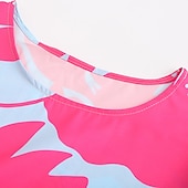 halpa Mekot-Naisten Midimekko Rento mekko Kukka mekko Tyylikäs Vapaa-aika ulko- Loma Pyhäpäivä Loose Fit Kukka Leopardi Puhdas väri Puolihiha Tiukka pyöreä kaula-aukko Musta Purppura Fuksia Apila Kevät Syksy