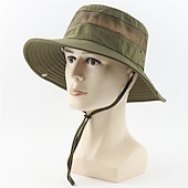 cheap Outdoor Headwear-Men&#039;s Women&#039;s Sun Hat Hiking Hat Mosquito Head Net Hat 1 pcs Summer Outdoor Portable Anti-Mosquito Anti-Eradiation Comfortable Patchwork Polyester Army Green Khaki Dark Gray for Fishing