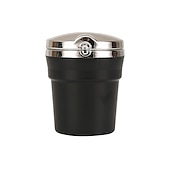 abordables Rangements pour voiture-voiture cendrier portable détachable inoxydable auto véhicule cigarette cendrier cendres avec bleu led indicateur de lumière sans fumée pour voiture porte-gobelet bureau à domicile intérieur de la