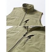 voordelige actieve bovenkleding voor heren-Voor heren Vissersvest Wandelvest Mouwloos Overkleding Rits top Buiten waterdicht Winddicht Ultralicht (UL) Ademend Chinlon Zwart Leger Groen Grijs Jagen Vissen Klimmen / Sneldrogend / Multi Pocket