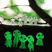 cheap Garden Sculptures&amp;Statues-5pcs Luminous Tree Elves Spirit Princess Mononoke Micro Landscape Figure Ornament Glowing Miniature Gardening Potted Decor
