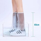 baratos luvas e equipamentos de proteção-Capa de sapato à prova de água transparente de comprimento longo com zíper antiderrapante botas de chuva galochas à prova d&#039;água dias chuvosos ferramentas úteis