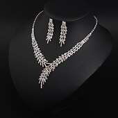 abordables Parures de Bijoux-ensembles de bijoux de mariée 1 ensemble cristal strass alliage 1 collier boucles d&#039;oreilles femmes déclaration coloré mignon fantaisie fleur irrégulière ensemble de bijoux pour robe de mariée de