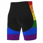 cheap Men's Shorts, Tights &amp; Pants-Men's Rainbow Cycling Road Shorts Bike Shorts Cycling Padded Shorts Bike Padded Shorts / Chamois Mountain Bike MTB Road Bike Cycling Sports 3D Pad Cycling Quick Dry Moisture Wicking Yellow Red Spandex