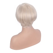 abordables perruque plus âgée-perruque synthétique résistante à la chaleur perruque asymétrique droite perruques courtes blondes conception à la mode des femmes perruques exquises fraîches