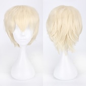 economico Parrucche Anime-s parrucche cosplay per uomini e donne parrucca anime in fibra resistente al calore parrucche di halloween da 12 pollici
