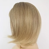 preiswerte ältere Perücke-Synthetische Perücken Locken Mit Pony Maschinell gefertigt Perücke Kurz A1 Synthetische Haare Damen Cosplay Weich Modisch Blond / Freizeitskleidung / Party / Abend / Täglich