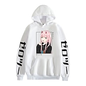 tanie Grafika postaci z kreskówek i filmów-Darling in the Franxx Zero Two 02 Bluza z Kapturem Anime Kreskówka Anime Harajuku Graficzny Kawaii Na Dla par Męskie Damskie Dla dorosłych Powrót do szkoły Tłoczenie na gorąco