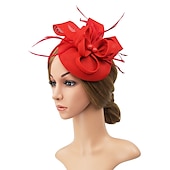 levne Fascinátory-fascinators kentucky derby klobouk pokrývka hlavy polyester / polyamid kbelík klobouk krabička na tablety klobouk dovolená melbourne cup koktejl královský astcot s aplikacemi z peří pokrývka hlavy
