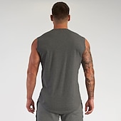 billige Treningsskjorter uten armer-Herre Singleter Vest topp Underskjorte Ermeløs skjorte Ermeløs V-hals Sommer عادي Sport Mote Lettvekt Feriereise Avslappet Ferie Svart Hvit Militærgrønn Topp T-skjorte for menn
