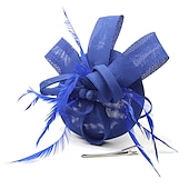 levne Fascinátory-fascinators kentucky derby klobouk pokrývka hlavy polyester / polyamid kbelík klobouk krabička na tablety klobouk dovolená melbourne cup koktejl královský astcot s aplikacemi z peří pokrývka hlavy