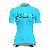 billiga Tröjor för kvinnor-Dam Cykeltröja Grafisk Rolig Cykel T-shirt Tröja Överdelar med 3 bakfickor Bergscykling Vägcykling Solskyddskräm Torkar snabbt Dragkedja fram Spänning sporter Gul Röd Blå Kläder
