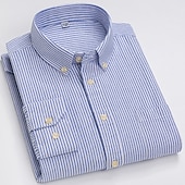 voordelige oxford-overhemden voor heren-Voor heren Overhemd Button-down overhemd Shirt met kraag Oxford overhemd Schotse ruit Bruiloft Casual A B F G Lange mouw Alle seizoenen Kleding