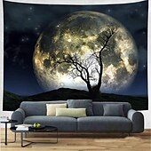 cheap Landscape Tapestry-Wall Tapestry Art Decor Blanket Curtain Picnic Tablecloth Hanging Home Bedroom Living Room Dorm Decoration Polyester Tree Moon Sky Views