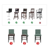 ieftine Husa scaun de sufragerie-husă scaun de bar stretch scaun de bar husă scaun pub roșu visiniu negru pentru sufragerie cafenea scaun bar husă mobilă detașabilă husă scaun țesătură jacquard cu fund elastic