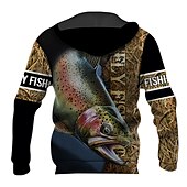 abordables Motif 3D-Homme Graphic Poissons Sweat à capuche Sweats à Capuche Sweat-shirt Sweat à capuche manche longue Sweat à capuche Capuche Vêtement de rue 3D effet Sport &amp; Loisir du quotidien Noir Bleu Roi Imprimer