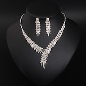abordables Parures de Bijoux-ensembles de bijoux de mariée 1 ensemble cristal strass alliage 1 collier boucles d&#039;oreilles femmes déclaration coloré mignon fantaisie fleur irrégulière ensemble de bijoux pour robe de mariée de