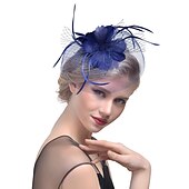levne Fascinátory-Fascinátory Klobouky Doplňky do vlasů Organza Polyester / polyamid Kbelík Večírek Dovolená Retro styl S Peří Přílba Pokrývky Hlavy
