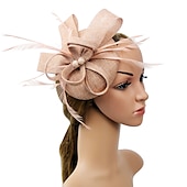 levne Fascinátory-fascinators kentucky derby klobouk pokrývka hlavy polyester / polyamid kbelík klobouk krabička na tablety klobouk dovolená melbourne cup koktejl královský astcot s aplikacemi z peří pokrývka hlavy