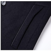 billiga Trenchcoat för män-Herr Vinterkappa Yllekappa Rock Kavaj Kontor Företag Vinter Ylle Vindtät Varm Ytterkläder Kläder Yrke / Affär Ensfärgat Ficka Hög krage Enkelknäppt med Ett Knapphål