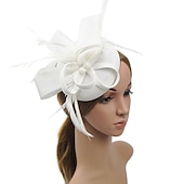 levne Fascinátory-fascinators kentucky derby klobouk pokrývka hlavy polyester / polyamid kbelík klobouk krabička na tablety klobouk dovolená melbourne cup koktejl královský astcot s aplikacemi z peří pokrývka hlavy