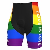 cheap Men's Shorts, Tights &amp; Pants-Men's Rainbow Cycling Road Shorts Bike Shorts Cycling Padded Shorts Bike Padded Shorts / Chamois Mountain Bike MTB Road Bike Cycling Sports 3D Pad Cycling Quick Dry Moisture Wicking Yellow Red Spandex