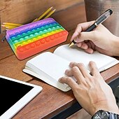 お買い得  知育玩具-ポップペンシルケースポップバブルシンプルなそわそわバッグ文房具収納バッグ減圧玩具学校のホームカレッジオフィス用ポータブル