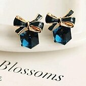 preiswerte Ohrringe-schicker und moderner Street-Geometrie-Ohrring / eleganter Charm-Würfel und Bowknot-Ohrringe für Damen / Partys / Alltagskleidung