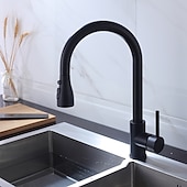 billige Kjøkkenkraner-kjøkkenkran - enkelthåndtak ett hull krom / nikkelbørstet / galvanisert uttrekkbar / nedtrekkbar / standard tutsentersett moderne moderne kjøkkenkraner