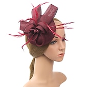 levne Fascinátory-fascinators kentucky derby klobouk pokrývka hlavy polyester / polyamid kbelík klobouk krabička na tablety klobouk dovolená melbourne cup koktejl královský astcot s aplikacemi z peří pokrývka hlavy