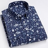 voordelige oxford-overhemden voor heren-Voor heren Overhemd Button-down overhemd Shirt met kraag Oxford overhemd Schotse ruit Bruiloft Casual A B F G Lange mouw Alle seizoenen Kleding