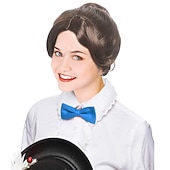 levne Paruky filmových postav-cosplay paruka vlnitá střední část paruka hnědé syntetické vlasy dámské černé halloween paruky