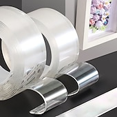 cheap Home Supplies-Double Sided Tape Tape Waterproof Wall Tape Reusable Heat Resistant Bathroom Home Decoration Tapes Transparent Strips Transparent Tape Poster Carpet Tape for Paste Items 3x200cm(1x79in）