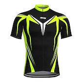 cheap Men&#039;s Jerseys-Men&#039;s Cycling Jersey Short Sleeve Bike Jersey Top with 3 Rear Pockets Mountain Bike MTB Road Bike Cycling Breathable Quick Dry Moisture Wicking Reflective Strips Black Yellow Red Polyester Sports